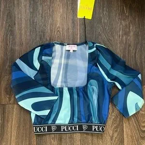 Emilio Pucci | Tops | Pucci Marmoprint Crop Top | Poshmark